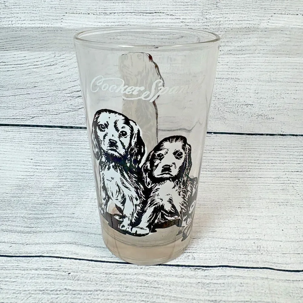 Vintage Cocker Spaniel Drinking Glass 5